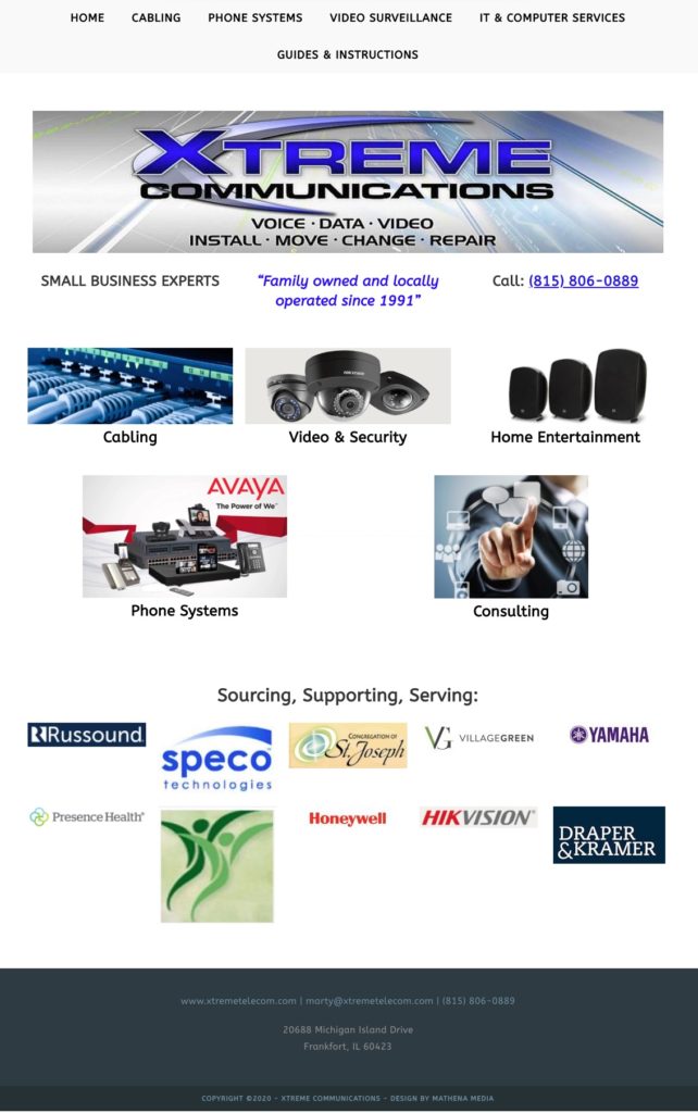 Xtreme Communications Webpage